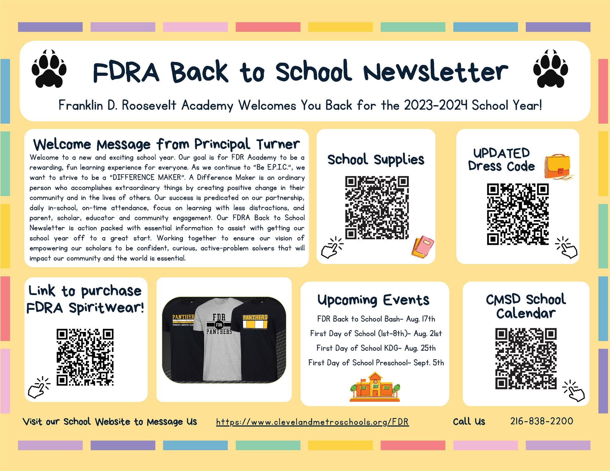 Back to school Newsletter